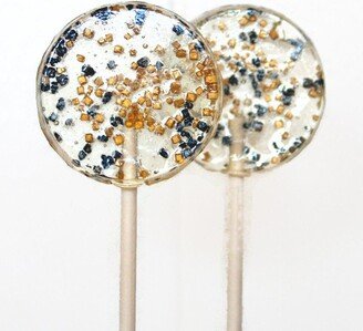 Black & Gold Wedding Favor Lollipops, Formal Wedding, 6 Lollipop Pack Birthday Party Favors, Favors