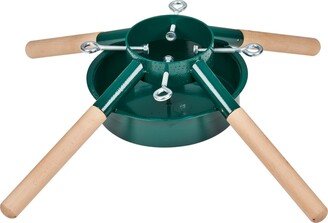 Northlight Green Metal and Wood Live Christmas Tree Stand - for Trees Up to 7' Tall