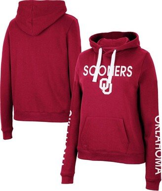 Women's Crimson Oklahoma Sooners 3-Hit Pullover Sweatshirt