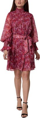 Womens Printed Knee Length Shift Dress