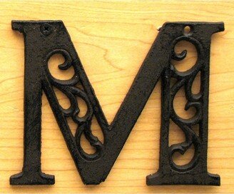 Cast Iron Letter M - Black - 4 5/8 H x 6 W