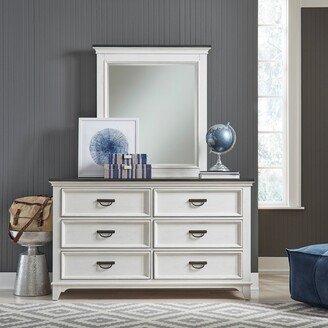 Allyson Park Wirebrushed White Charcoal Dresser & Mirror