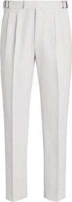 Pleat-Detail Straight-Leg Trousers-AC