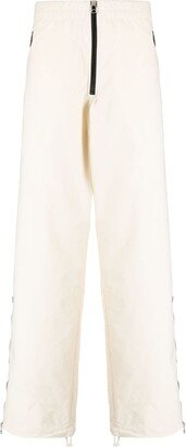 Zip-Detail Wide-Leg Trousers