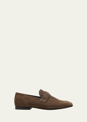 Suede Monili Flat Loafers