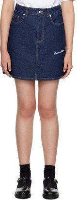 Indigo Embroidered Miniskirt