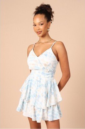 Petal and Pup Women's Solis Frill Romper - Blue Tie Dye XL