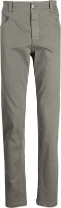 Mid-Rise Slim-Cut Trousers-AO