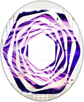 Designart 'Geode 4' Printed Modern Round or Oval Wall Mirror - Whirl