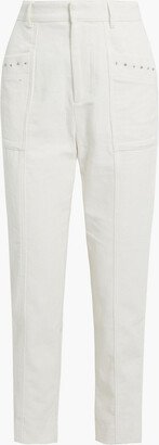 Embellished cotton-corduroy tapered pants