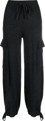 Tapered Drawstring Knit Trousers