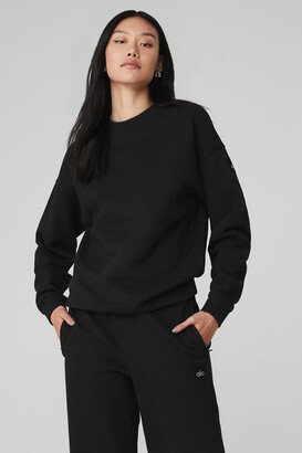 Renown Heavy Weight Crewneck Neck Pullover Top in Black, Size: 2XS