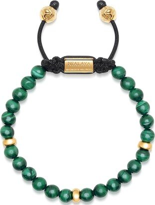 Nialaya Men's Beaded Bracelet With Malachite And Gold