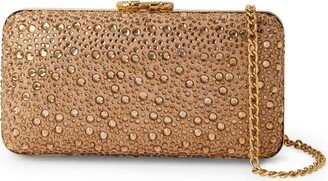 Crystal-Embellished Leather Clutch Bag