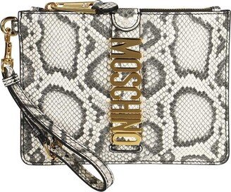Printed Leather Clutch