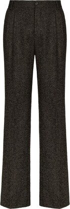 Straight-Leg Stretch-Wool Trousers