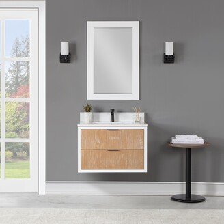 Altair Dione Bathroom Vanity with Aosta White Composite Stone Countertop with Mirror