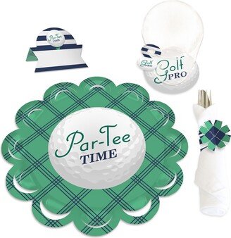 Par-Tee Time - Golf Birthday Or Retirement Party Paper Charger & Table Decorations Chargerific Kit Place Setting For 8