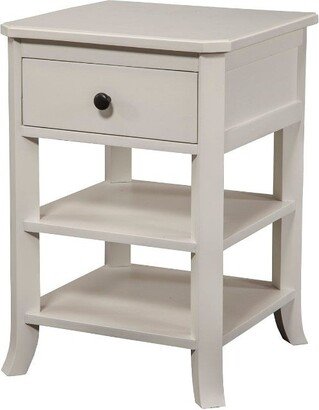 Mahogany Wood Nightstand, White