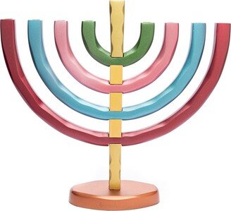 Yair Emanuel Large Modern Colorful Menorah 9 Branch - Handcrafted Aluminium