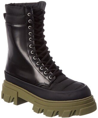 Quilted Nylon & Leather Combat Boot