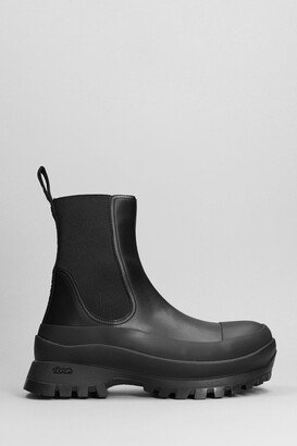 Trace Eco Combat Boots In Black Polyamide