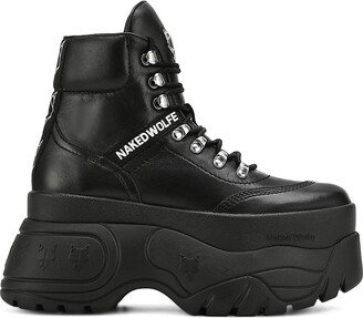 Naked Wolfe Spike Black Combat Boots