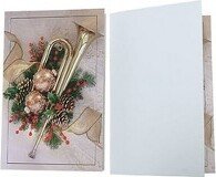 JAM Paper & Envelope JAM Paper Christmas Cards Set Modern Holiday Horn 10/Pack (8156227)