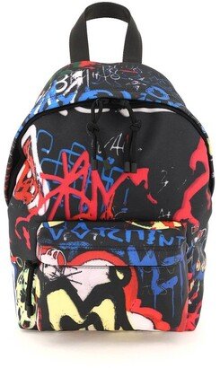 Allover Graffiti Print Zipped Backpack