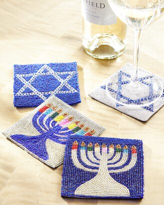 Menorah and Star Of David Coasters, Set of 4