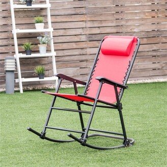 TONWIN Outdoor Patio Headrest Folding Zero Gravity Rocking Chair