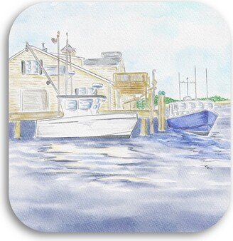 Chatham Fish Pier Disposable Coaster Set|Art|Poster|Painting|Decor|Cape & Islands|Ma| Cape Cod Gift|Map|Painting|Cape Gifts