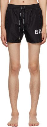 Black Printed Swim Shorts-AL