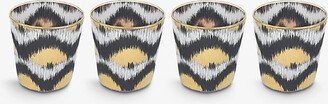 Black Ikat Graphic-print Water Glasses set of Four