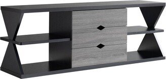 Damet 3 Drawer TV Stand for TVs up to 65 Black/Distressed Gray - miBasics