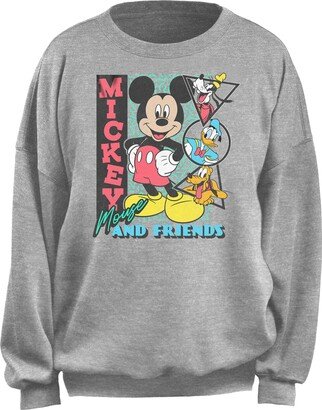 Women's Junior's Mickey Friend Shapes Oversized Fleece-AA