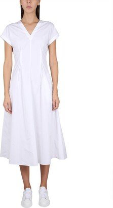 Short-Sleeved V-Neck Dress-AB