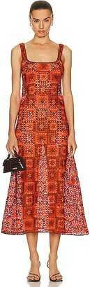 Birdsong Ankle Dress in Burnt Orange