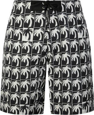 Logo Printed Drawstring Swim Shorts-AF