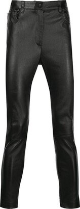 ROMEO HUNTE Slim-Fit Leather Trousers