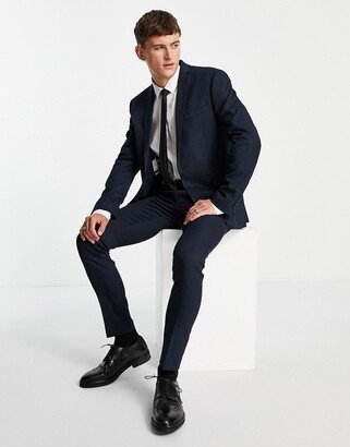 skinny textured suit pants in navy