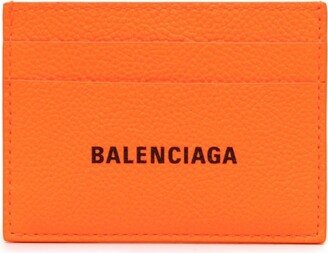 Logo-Lettering Leather Card Holder