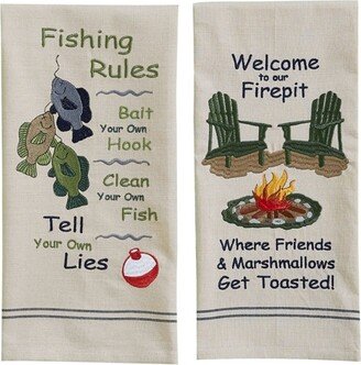 Park Designs Fishing Rules Dishtowel Bundle of 2
