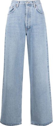 Wide-Leg Stonewashed Jeans