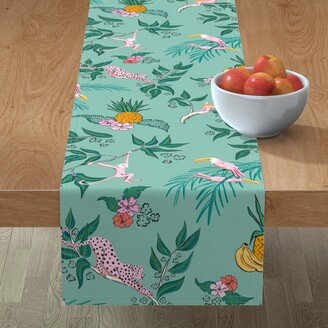 Table Runners: Jungle Toile Table Runner, 72X16, Green