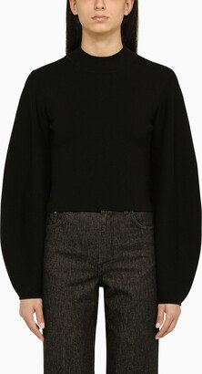 Black wool turtleneck sweater