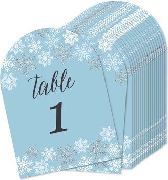 Big Dot of Happiness Winter Wonderland - Snowflake Holiday Party and Winter Wedding Double-Sided 5 x 7 inches Cards - Table Numbers - 1-20