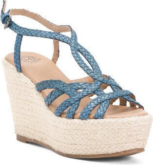 TJMAXX Leather Wedge Platform Sandals For Women