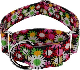 Country Brook Petz 1 1/2 Inch Daisy Fields Martingale Dog Collar, Large