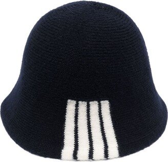 4-Bar stripe knitted bucket hat